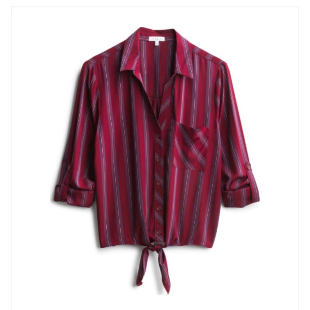 LILA LI Cecel Tie Front Top